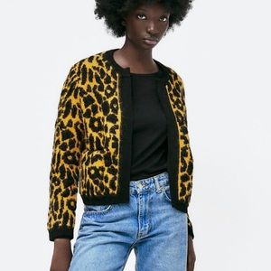 Zara Leopard Print Cardigan | sz Small